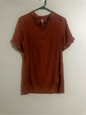 PerSeption Concept Rust Short-Sleeve Henley Tunic